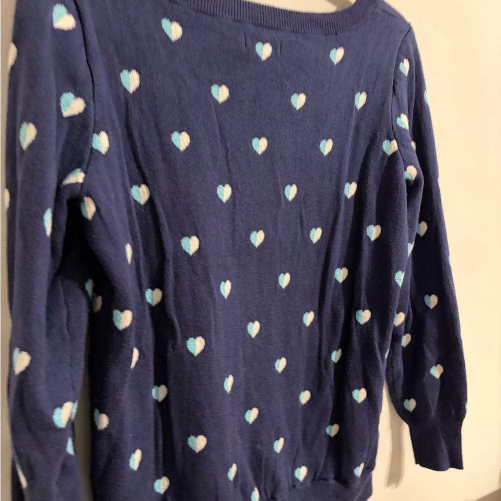 GAP Navy Sweater with Heart Pattern Gap Women's Pullover Classic Sweater Size‎ M - Picture 5 of 7